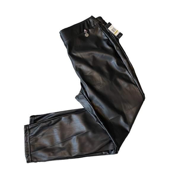 Tommy Hilfiger Black Vegan Leather Skinny- Ankle Pant Size: 14 New ! - Picture 10 of 10